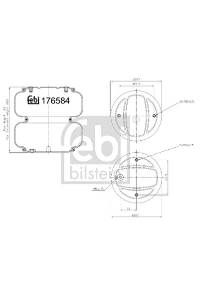 FEBI BILSTEIN Burduf Suspensie Pneumatica Scania G 1/G 2/P 1 2003-2019
