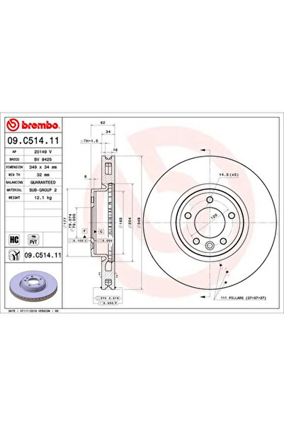 Brembo Set Discuri Frana Land Rover Discovery 5/Range Rover 4/Range Rover Spo...