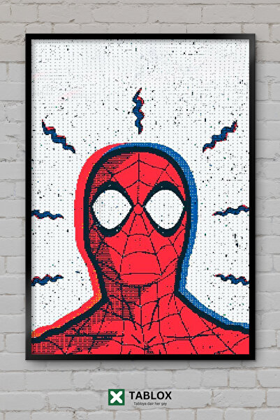 TABLOX Örümcek Adam Süper Kahraman Marvel Ahşap Çerçeveli Dekoratif MDF Tablo