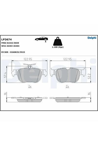 DELPHİ Set Placute Frana Frana Disc Audi A3 Seat Leon 2019-2024