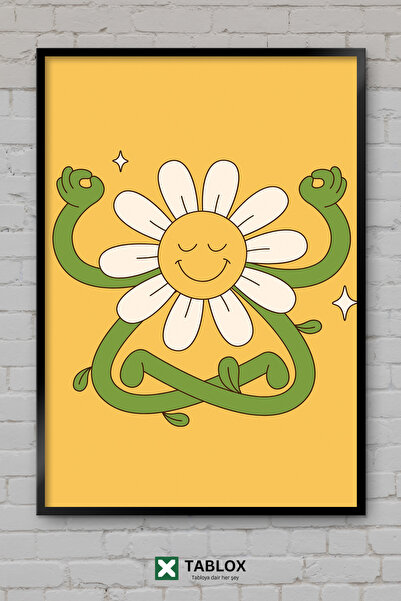 TABLOX Papatya Sweet Minimal Drawing Yoga Meditation Διακοσμητικός πίνακας ζω...