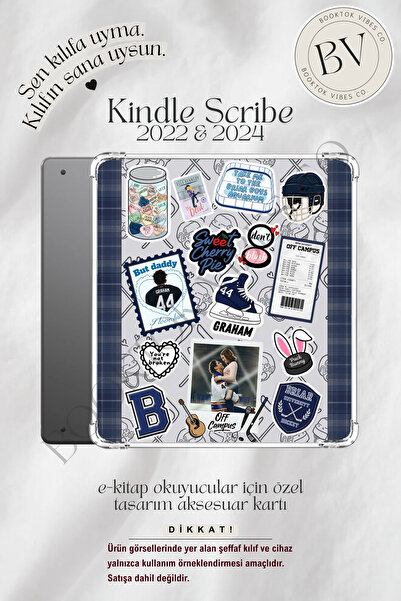BookTok Vibes Co. Off Campus Sticker Temalı Insert - Kindle ve Kobo E-Kitap O...
