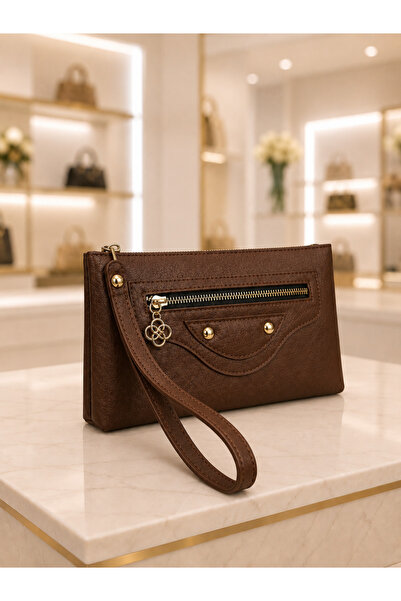 PefyBaby Women's Bitter Brown Portfolio Bag, Stylish Handbag with Wrist Strap...