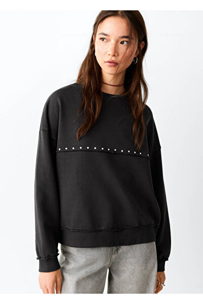 Mango Teen Zımba detaylı pamuklu sweatshirt