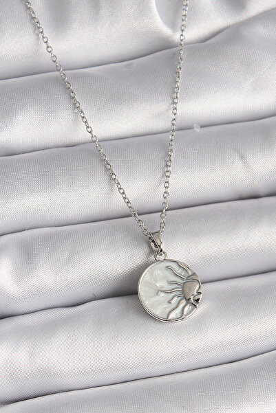 Mega Bazaar 316L Steel Silver Color Chain White Pearlescent Sunset Model Wome...