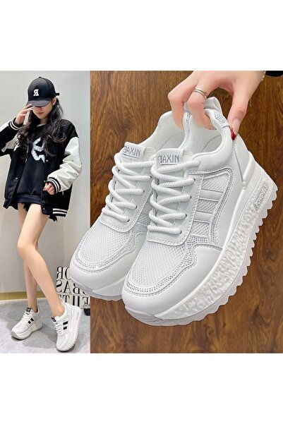 ALOGO Sneakers Dama Casual cu Talpa Groasa si Material Respirabil 5829