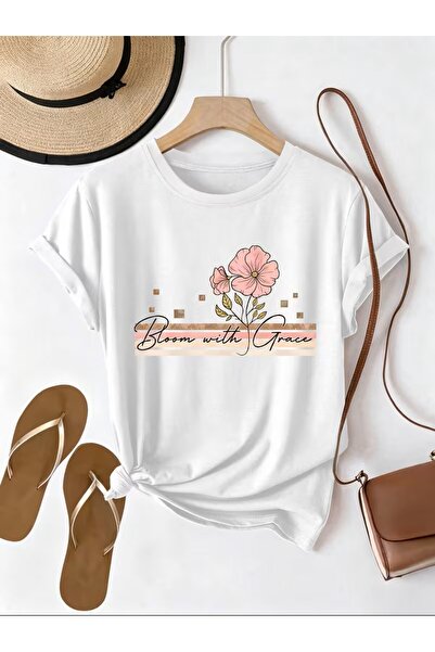 l'eivor تي شيرت نسائي من القطن مطبوع عليه زهور من Bloom With Grace