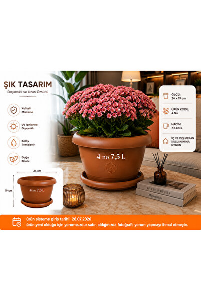 Hızlı Çeyiz Modern Dekoratif Kırılmaz Dayanıklı Çiçek Saksısı, Balkon Bahçe v...