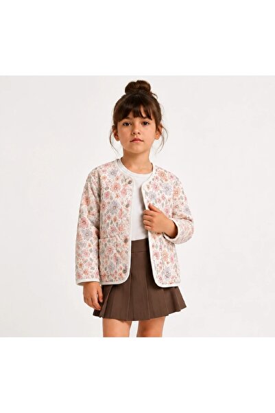 LİLİYUM Girl's Quilted Patterned Seasonal Coat – Soft Jacket with Snap Pocket...