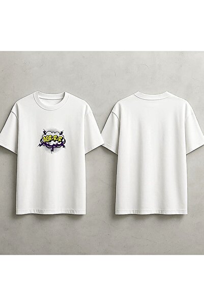 ELFERA Agrr Funny Explosion Cloud Pop White Printed Tshirt