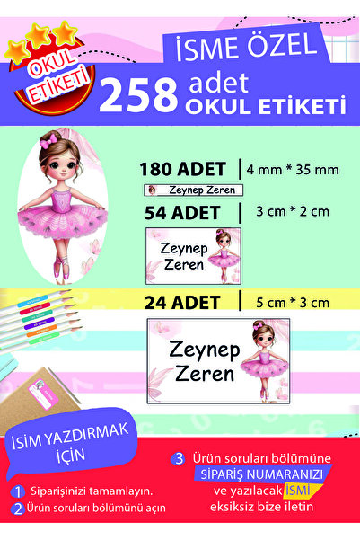 BALERİNLİ OKUL ETIKETI