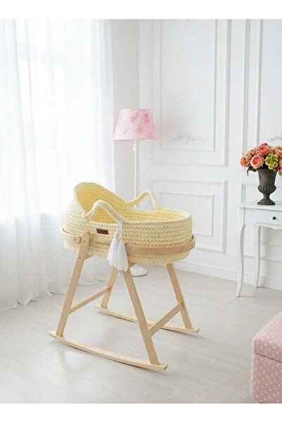 Fun Moment Crochet baby basket with rocking base 76 x 40 x 23 cm