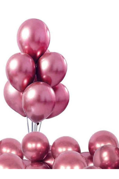 mucit home 10 Adet Pembe Krom Balon Seti – 12 inç | Parlak ve Göz Alıcı Parti...