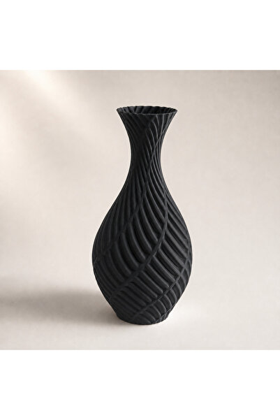 Nivora Dekoratif Vazo – Örgü Dokulu Modern 3D Baskı Vazo