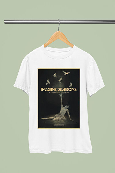MAGORS Tricou rock din bumbac imprimat, cu mânecă scurtă, croială normală, Im...