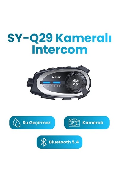 Rabbit Tech Q-29 Kameralı Bluetoothlu Motosiklet Kulaklık Intercom Rgb Işıklı...