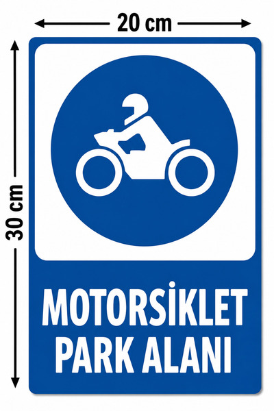 PixelDesign Motosiklet park alanı levhası, motosiklet park tabelası, motosikl...