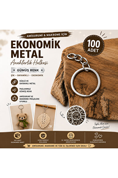 Kanguroom Inel pentru chei din metal economic, culoare argintie, 100 bucăți, ...