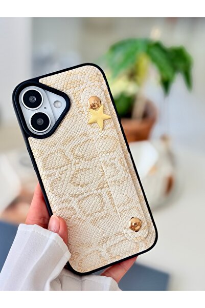 Go Aksesuar Iphone 17 Uyumlu Tutacaklı Yıldız Tasarımlı Deri Görünümlü Esnek ...