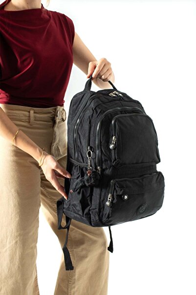 571 Collections Çanta Ultra Hafif Çok Cepli Su Geçirmez Sırt Çantası Unisex Siyah (Model: 571-2H)