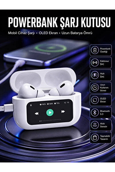 Kulak İçi Bluetooth Kulaklık Ekranlı Müzik Dinleme Çağrı Cevaplama Siyah Yeni Nesil
