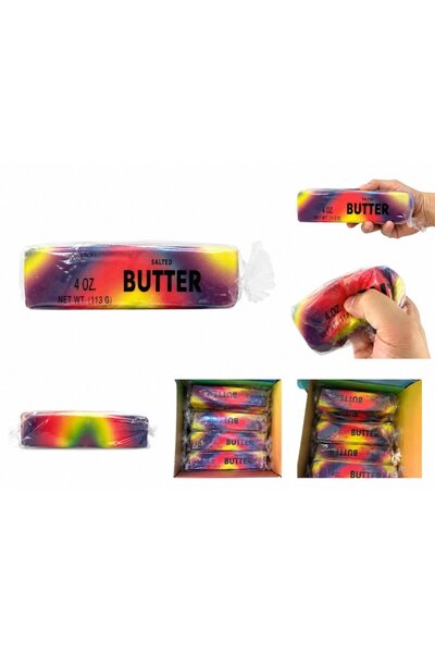 OEM Jucărie antistres squishy cu aromă de unt sărat, design baton de unt, multicoloră, 4 oz / 113 g, moale și elastică