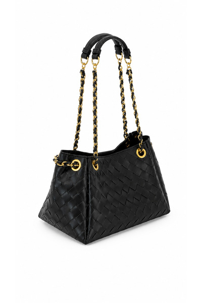 GZ GAIBAG Sophia Black Women's Knitted Patterned Shoulder Bag