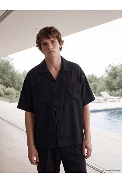 LC Waikiki Lcw Vision Black Loose Fit Men's Shirt