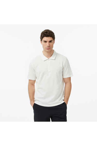 Nautica Erkek Krem Regular Fit Çizgili Polo Yaka T-Shirt