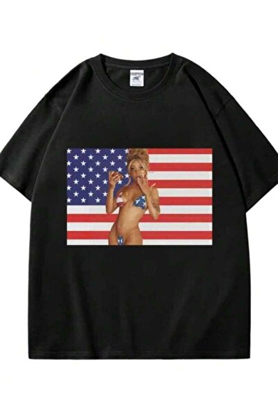 4Car Funny Doja Cat American Flag Graphic T Shirts Men's Women's Meme Short S...