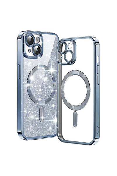 Techsuit Husă pentru iPhone 15 Plus, Lux Glitter MagSafe, albastru - albastru