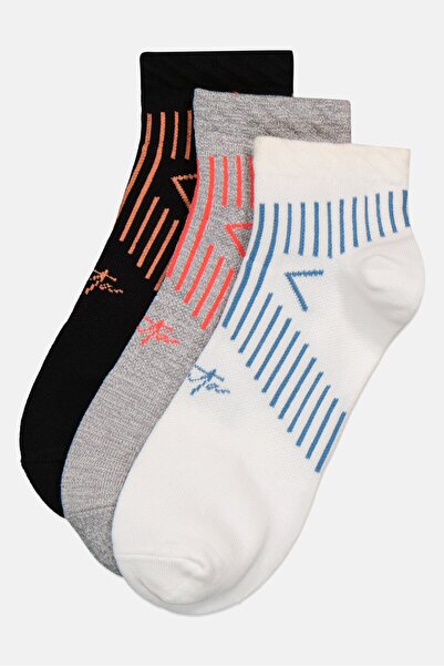 Anta Kids Boy 3 Pairs Brand Logo Ankle Socks, Multicolor