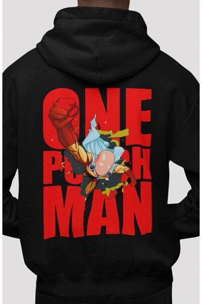 SEVBANO هودي قطني ممشط كبير الحجم للجنسين مطبوع عليه One Punch Man Anime