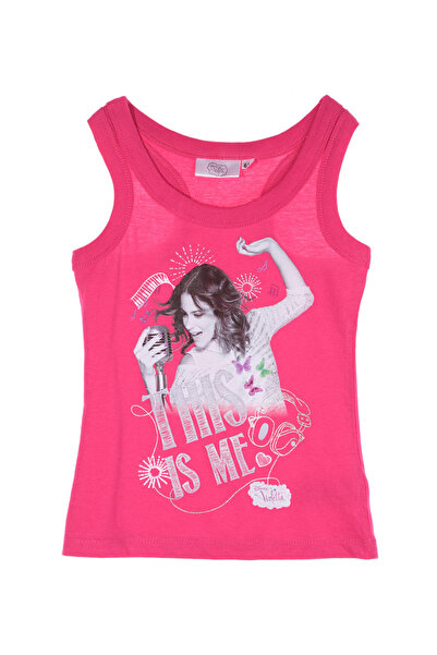 Disney Violetta fuchsia tank top 6-12 years with low-cut back, 100% Cotton