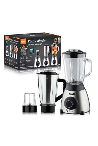 raf Blender electric 3 în 1, 1000W, vas de sticlă de 1.5L, bol și râșniță din...