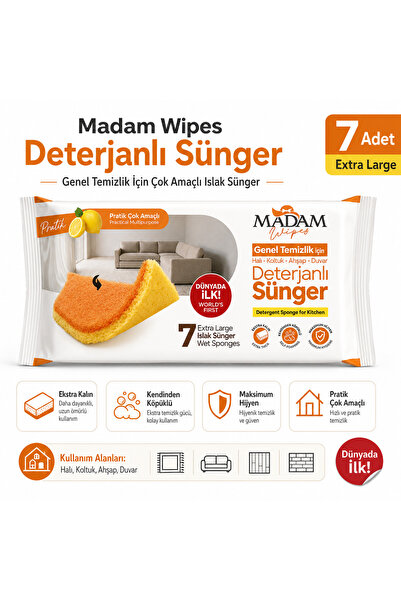 MADAM Deterjanlı Sünger 7'li Paket - Genel & Mutfak Temizliği (Halı | Koltuk ...