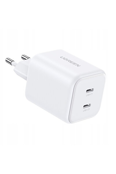 Ugreen - Wall Charger X526 (65154) - 2x USB-C, GaN, Fast Charger, 45W - White...