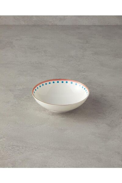 Yıldızan Albemo Orange Carny Porcelain Bowl 15 cm Orange-Blue 888483