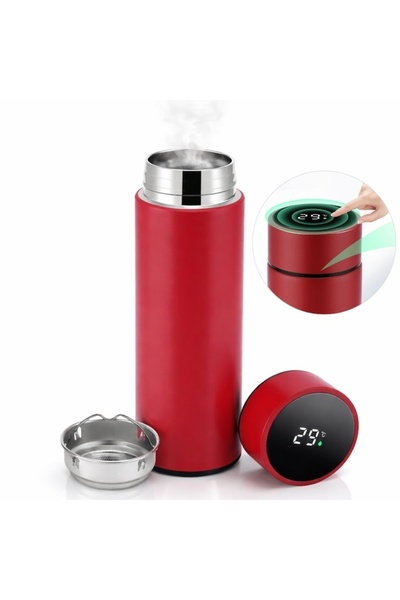 Velaris Termos inteligent de 500 ml cu infuzor și perete dublu, afișaj LED ro...