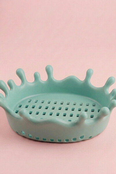 Feny Studio Decorative Water Splash Design Soap Dish with Drainer - Crown Mod...