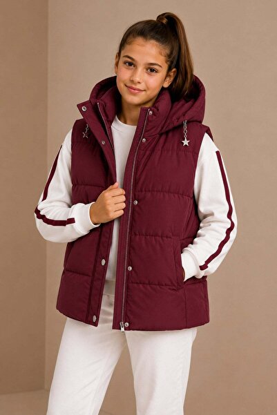 ASYAKİDS CLUB Girl's Removable Hooded Seasonal Inflatable Vest