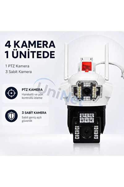 uninet YS 22ROMAX 8mp 4 Kameralı Wifi Ptz Döner Başlıklı Güvenlik Kamerası – ...