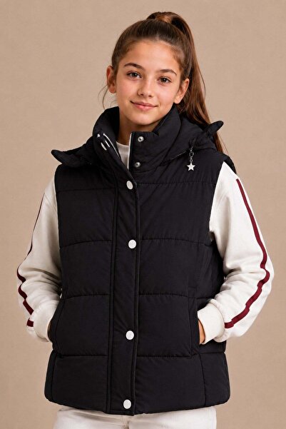 ASYAKİDS CLUB Girl's Removable Hooded Seasonal Inflatable Vest