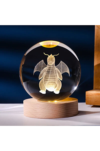 Choice4 Bandai Dragonite 6cm Pokemon 3D Crystal Ball Pikachu Gengar Eevee Pla...