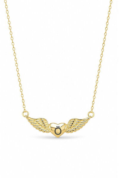 LİNOVE JEWELLERY Ö Harf Gümüş Kolye, 925 Ayar Gümüş Ö harfli Kolye, Melek Güm...