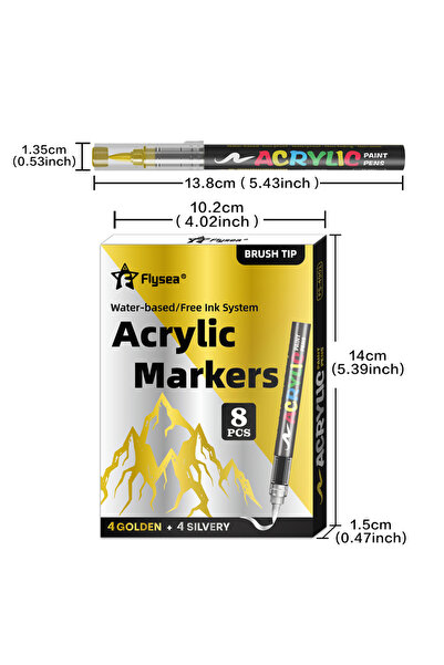 Choice1 4 Gold 4 Silver 8/12 Pack (Gold, Silver, Black and White) Straight Li...