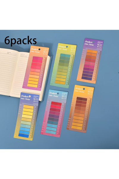 Choice1 6packsB JBZK 6 Packs Gradient Color Sticky Notes, Morandi Color Index...