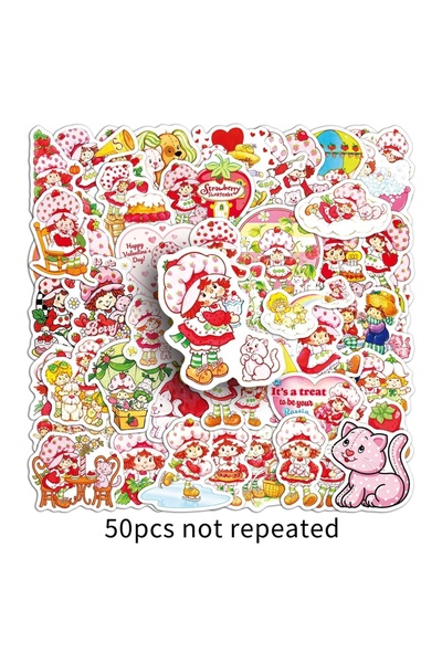 Choice 50PCS 50 Pcs Strawberry Shortcake Stickers Cartoon Sweet Waterproof Vi...