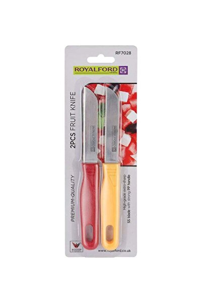 ROYALFORD 2Pcs Fruit Knife Set 18.5X2Cm Dishwasher Safe Assorted Colors