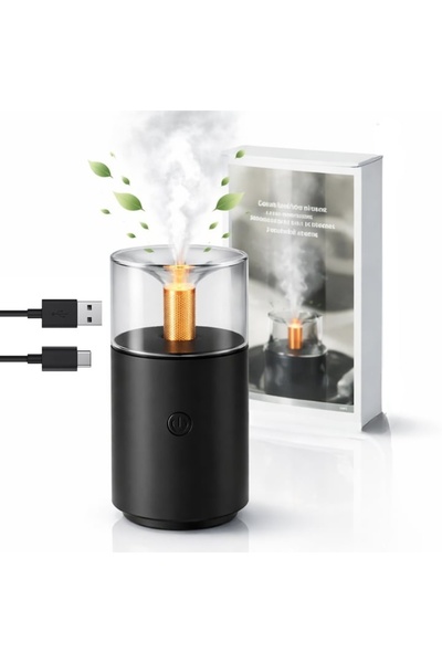 Velaris Umidificator de aromaterapie cu efect de flacără, tip lumânare, 250 m...